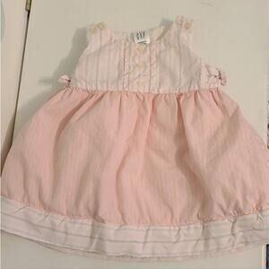 Baby dress, Pink with Gray stripes, GAP, size newborn